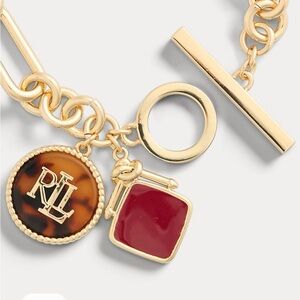 Lauren Ralph Lauren Logo & Enamel Charm Flex Bracelet